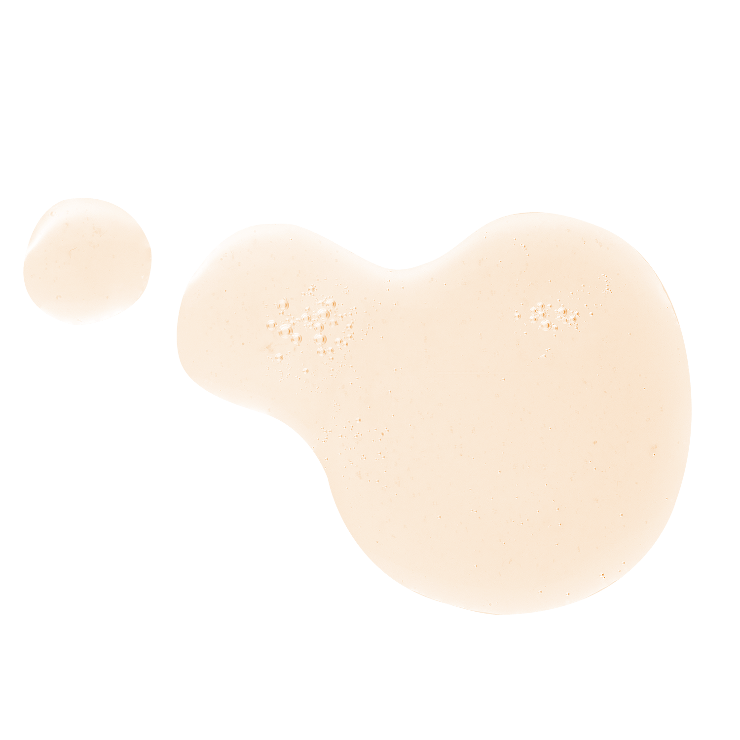 Helle, cremefarbene Öltropfen, die die Textur des Omega-3-Nahrungsergänzungsmittels zeigen.