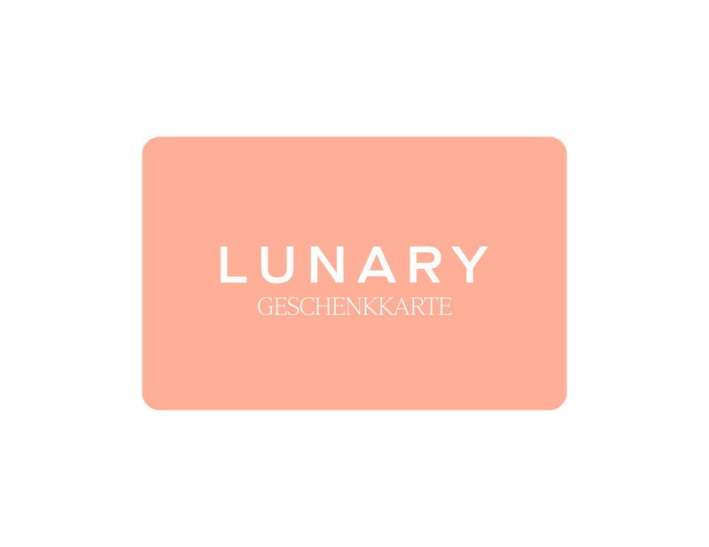 LUNARY Geschenkkarte in sanftem Rosa, ideales Geschenk für deine beste Freundin oder Mama.