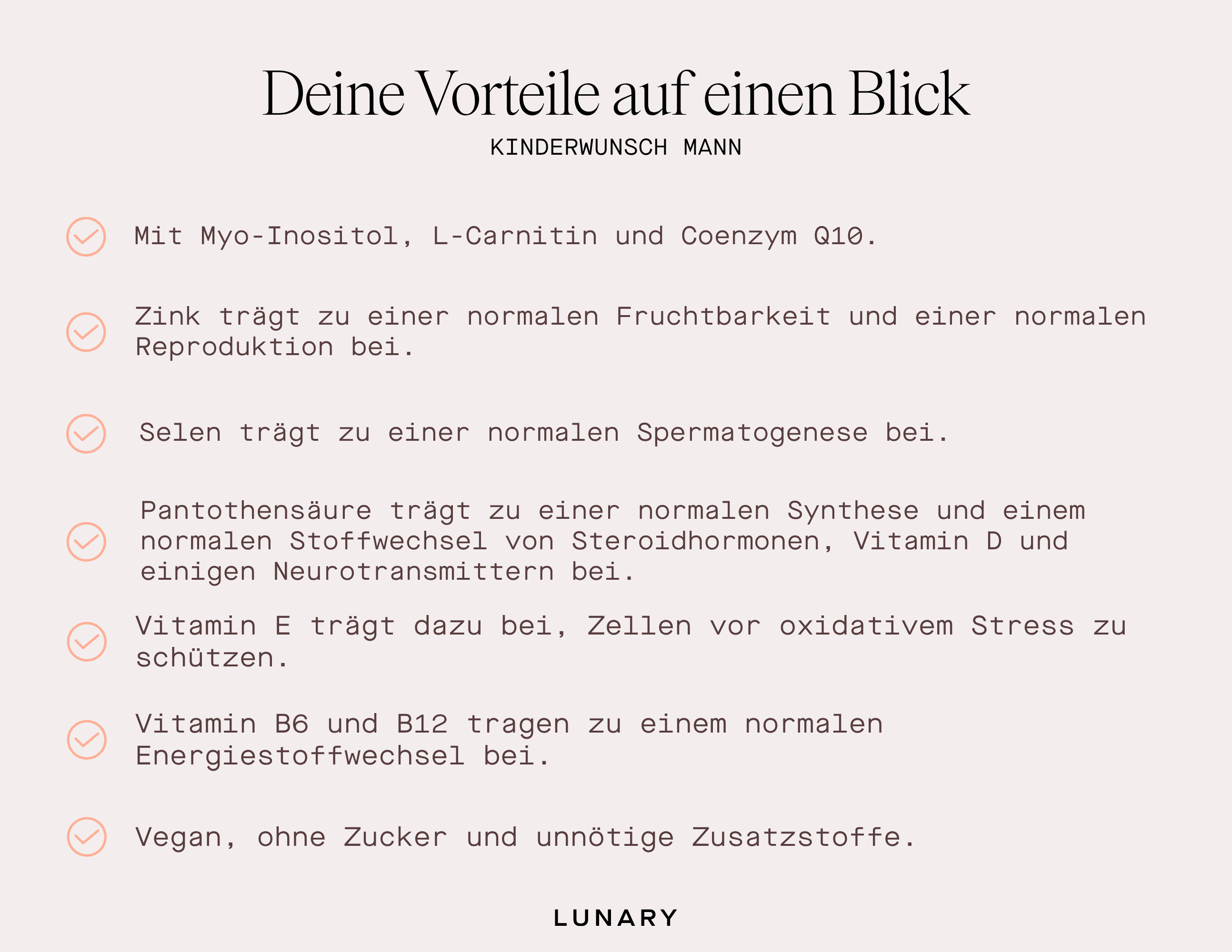 Kinderwunsch Mann - Nahrungsergänzungsmittel