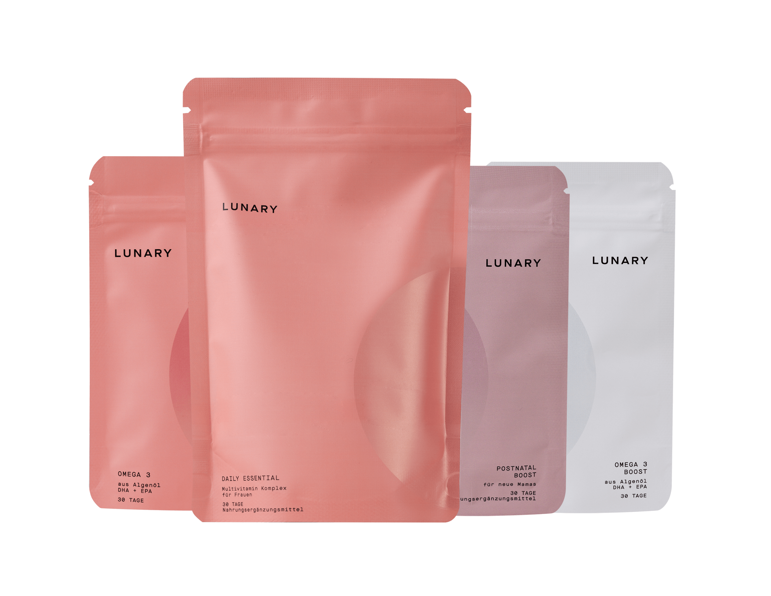Set Daily Essential plus Postnatal Boost von Lunary, Nahrungsergänzungsmittel für das Wohlbefinden nach der Geburt, Stillzeit Vitamine