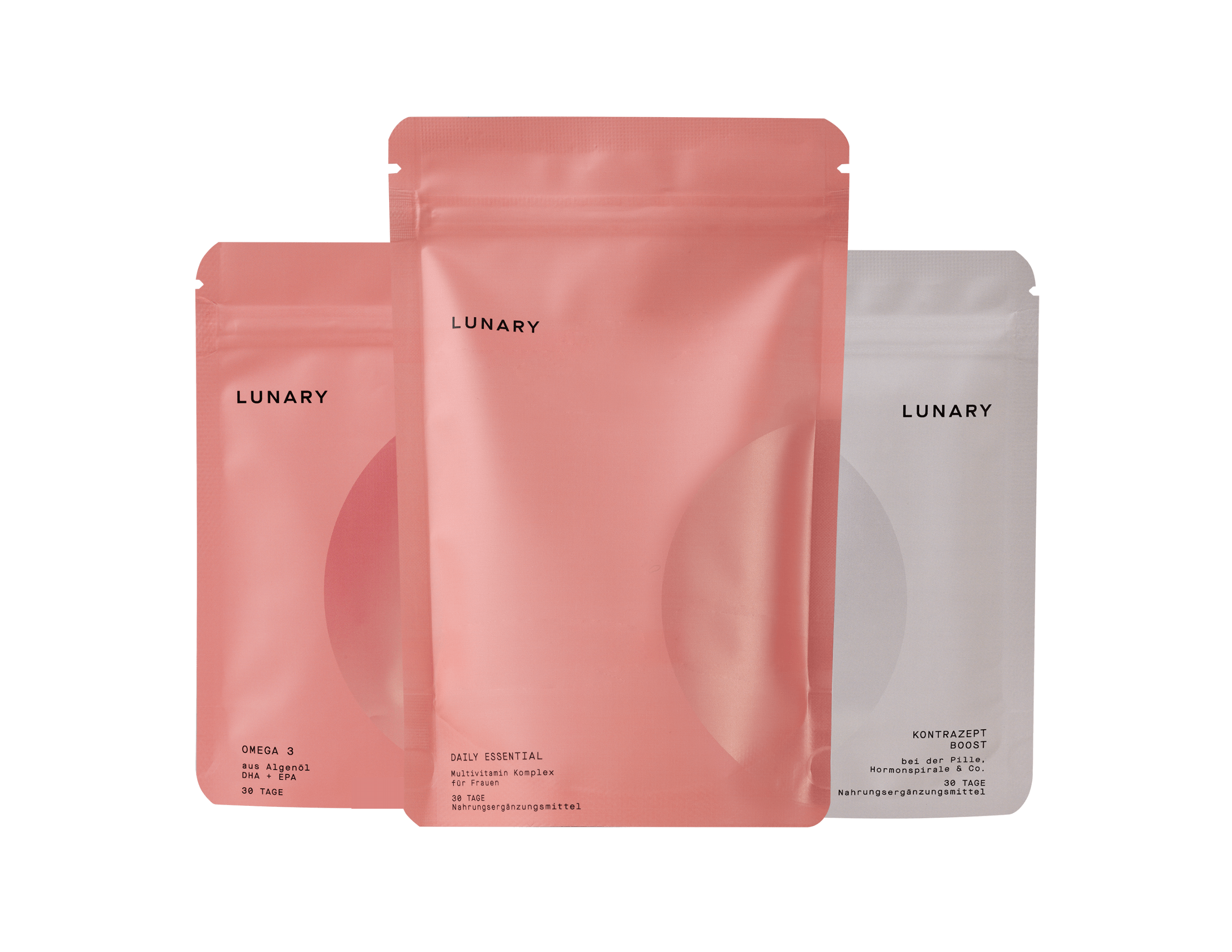 Set Daily Essential plus Kontrazept Boost Nahrungsergänzungsmittel für die hormonelle Verhütung von Lunary.