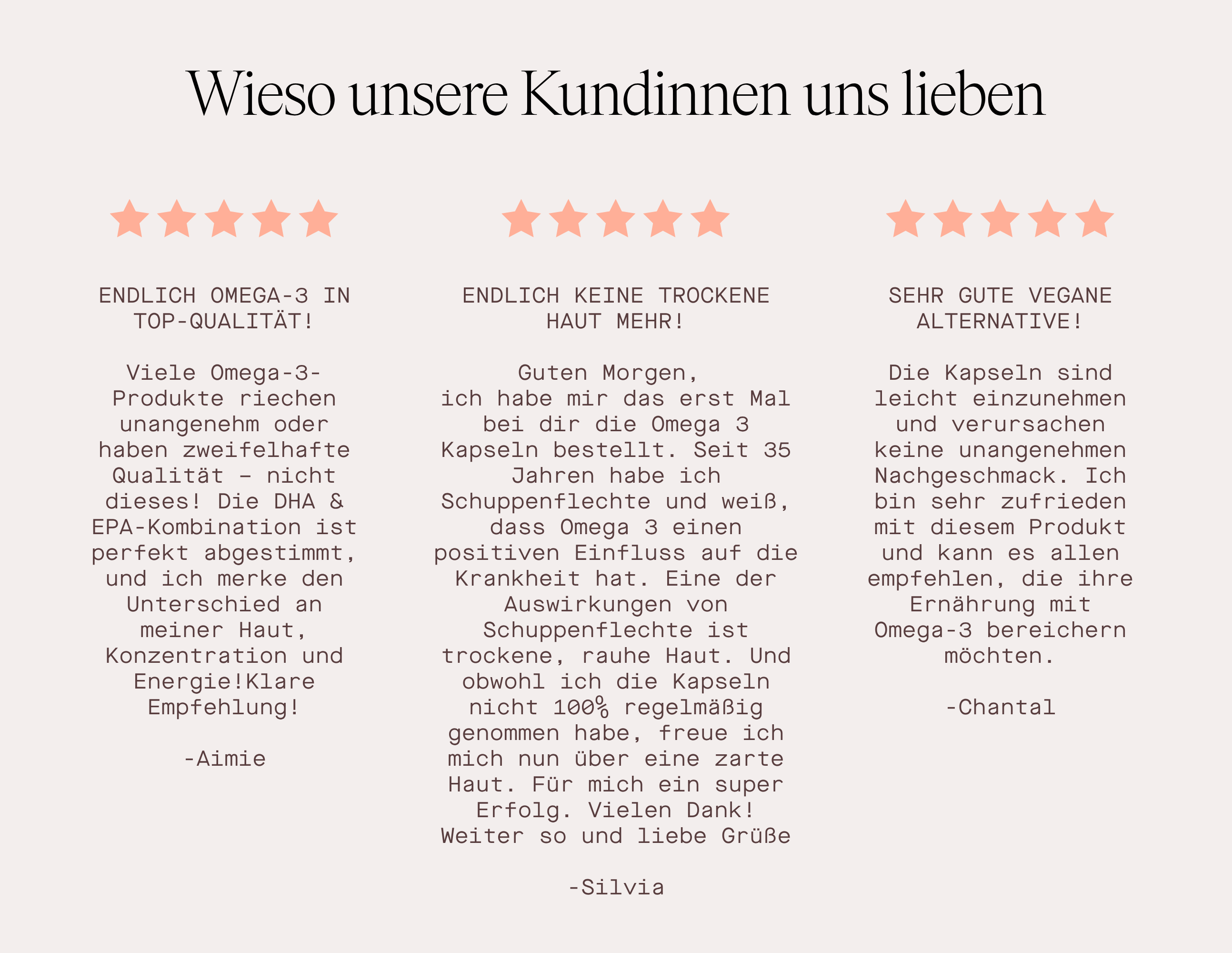 Kundenerfahrungen über LUNARY Omega 3 DHA+EPA; positive Bewertungen für veganes Nahrungsergänzungsmittel.