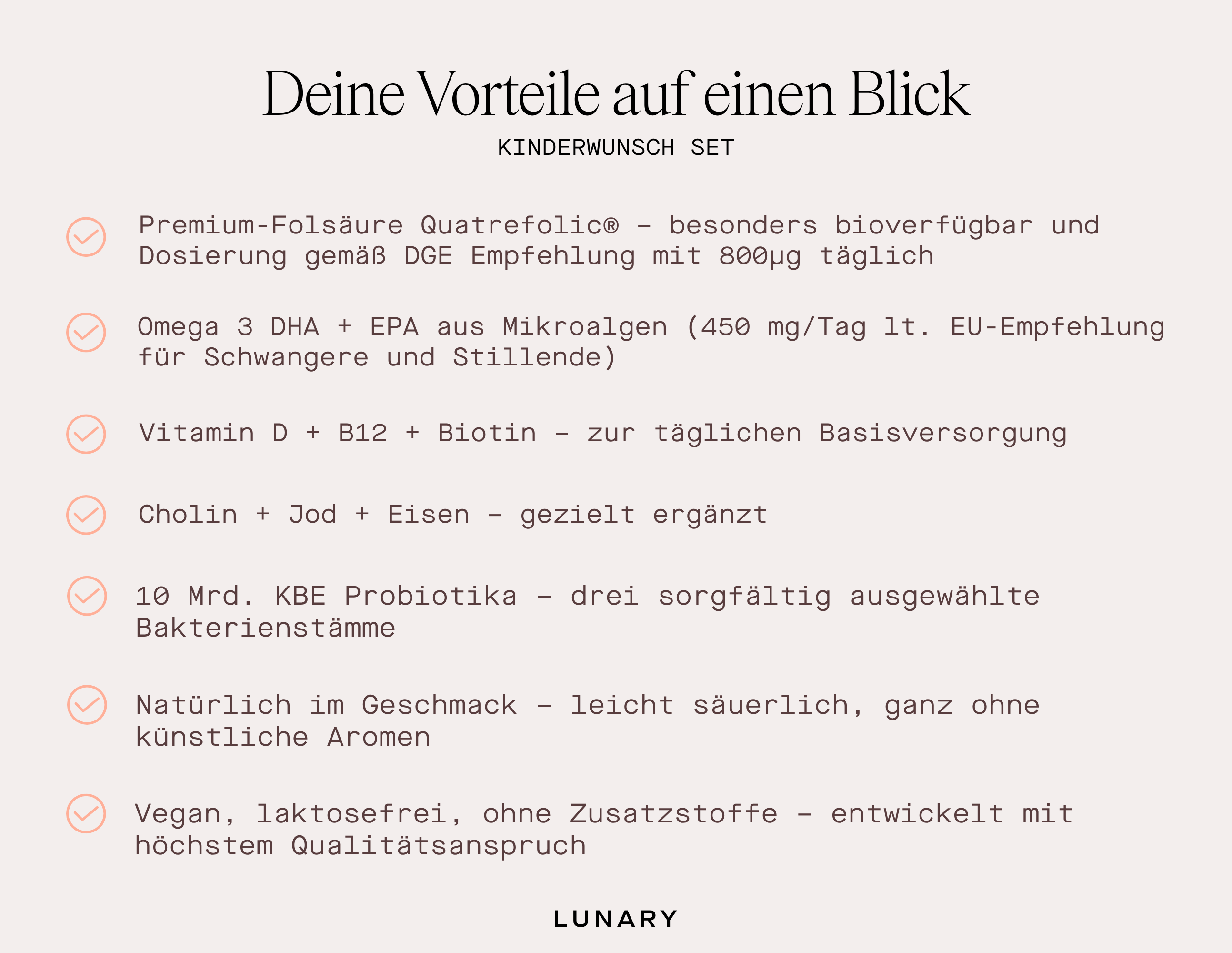 Vorteile des Kinderwunsch Sets: Folsäure, Omega-3, Vitamine, Probiotika für Fruchtbarkeit und Babyplanung, Kinderwunsch Vitamine