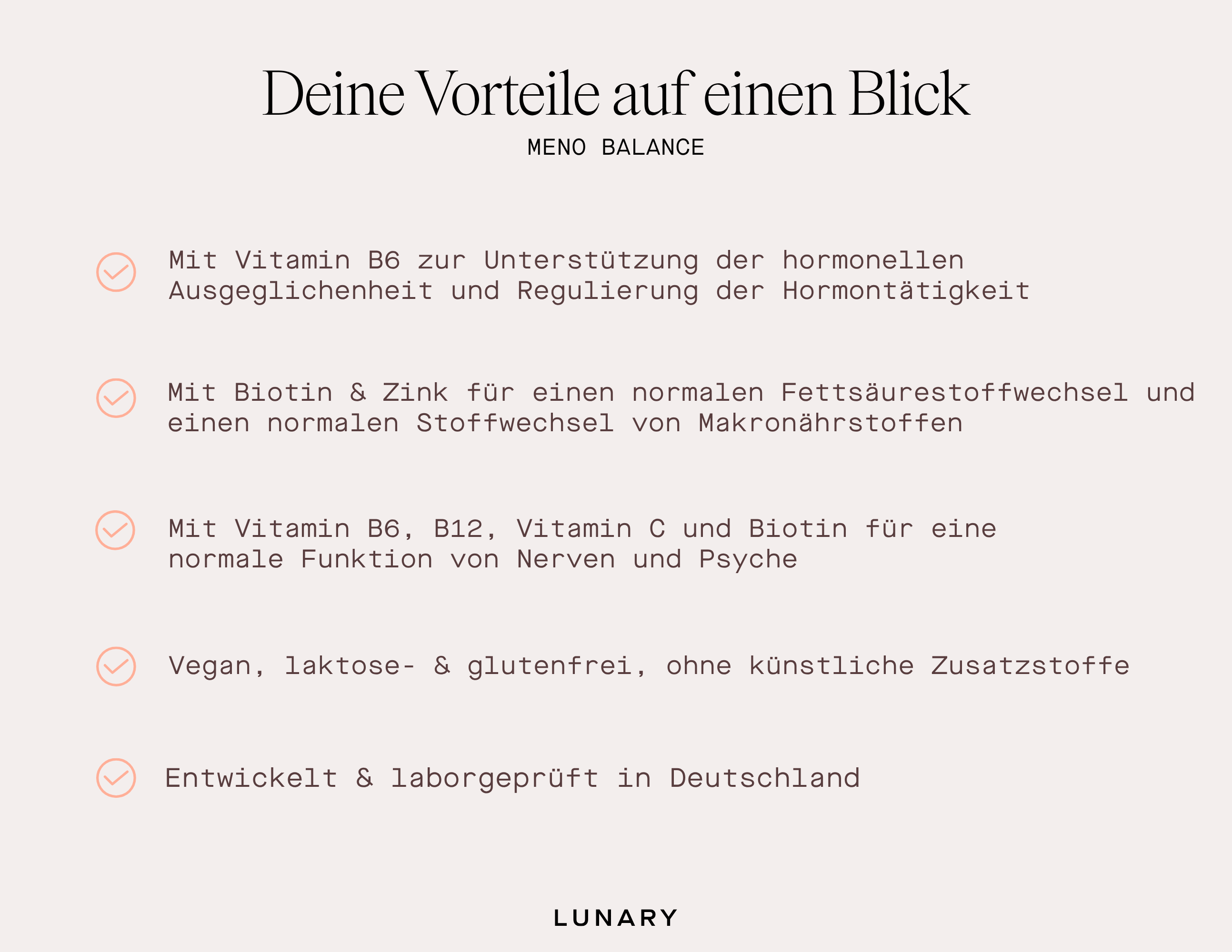 Vorteile des Meno Balance Nahrungsergänzungsmittel mit Vitaminen und Mineralien für Wechseljahre, vegan und glutenfrei, Verwendung Nahrungsergänzungsmittel Wechseljahre