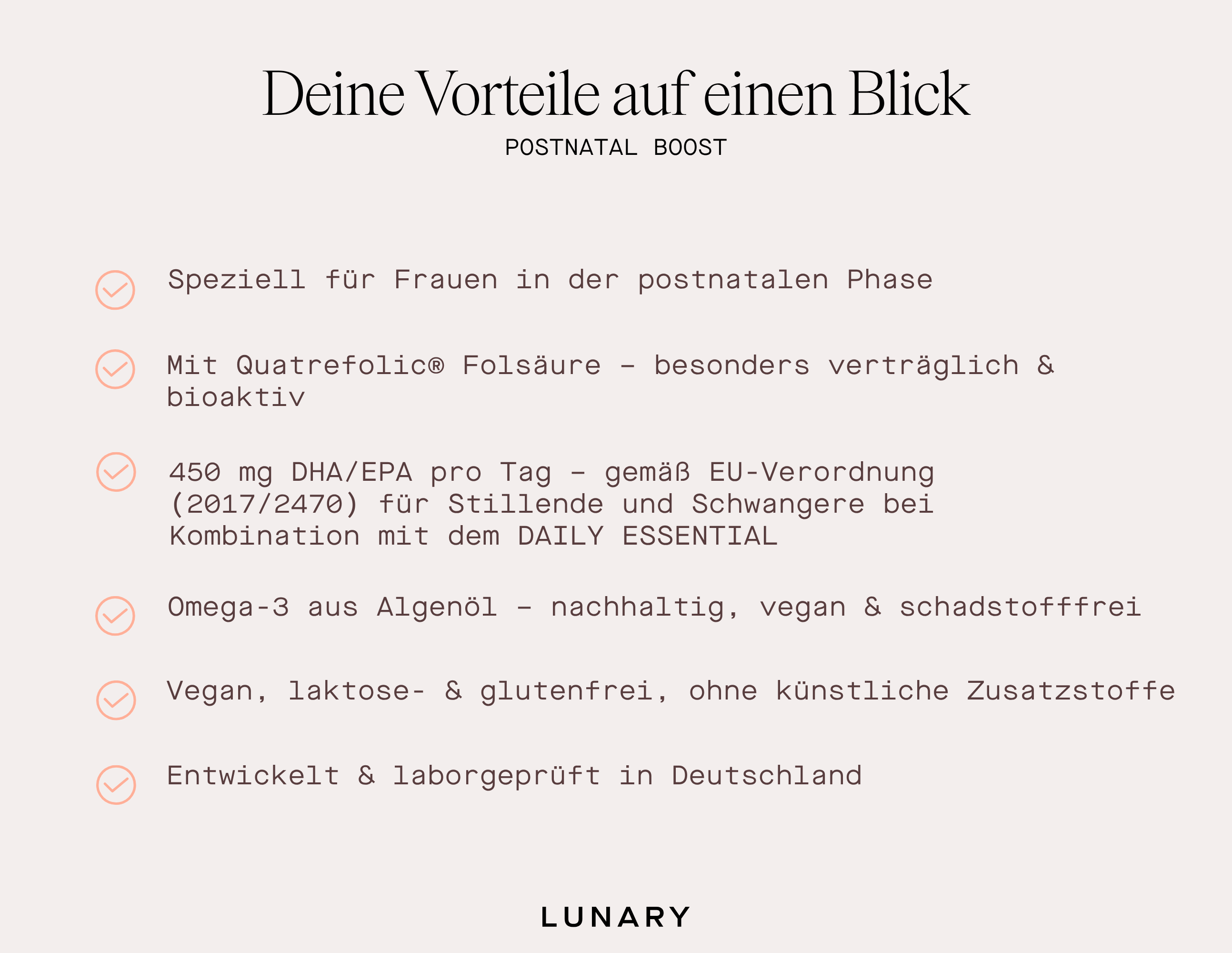 Vorteile des Postnatal Boost, speziell für Frauen in der Stillzeit mit wichtigen Nährstoffen und Bioaktivstoffen, Stillzeit Vitamine