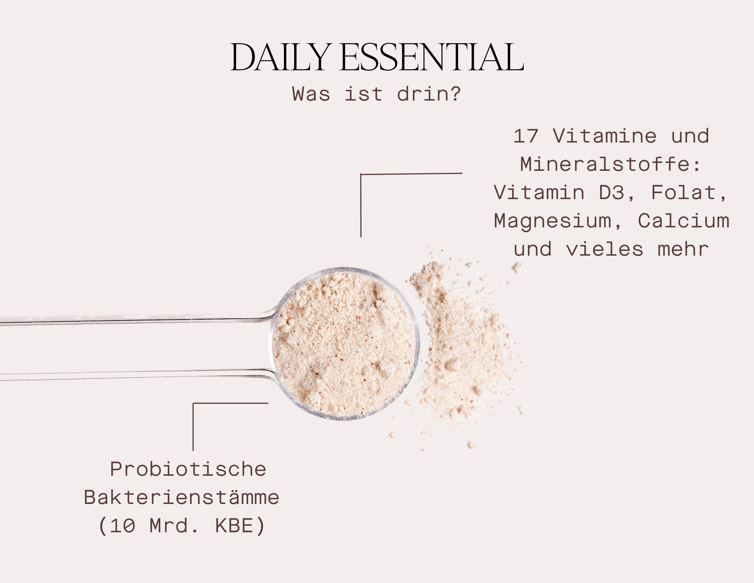 Daily Essential ohne Omega 3: Scoop mit 17 Vitaminen, Mineralstoffen und probiotischen Bakterienstämmen für Frauen, Frauen Vitamine und Supplements für Frauen
