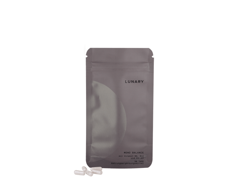 Meno Balance - Nahrungsergänzungsmittel von Lunary, unterstützt die hormonelle Ausgeglichenheit in den Wechseljahren, Verwendung Nahrungsergänzungsmittel Wechseljahre
