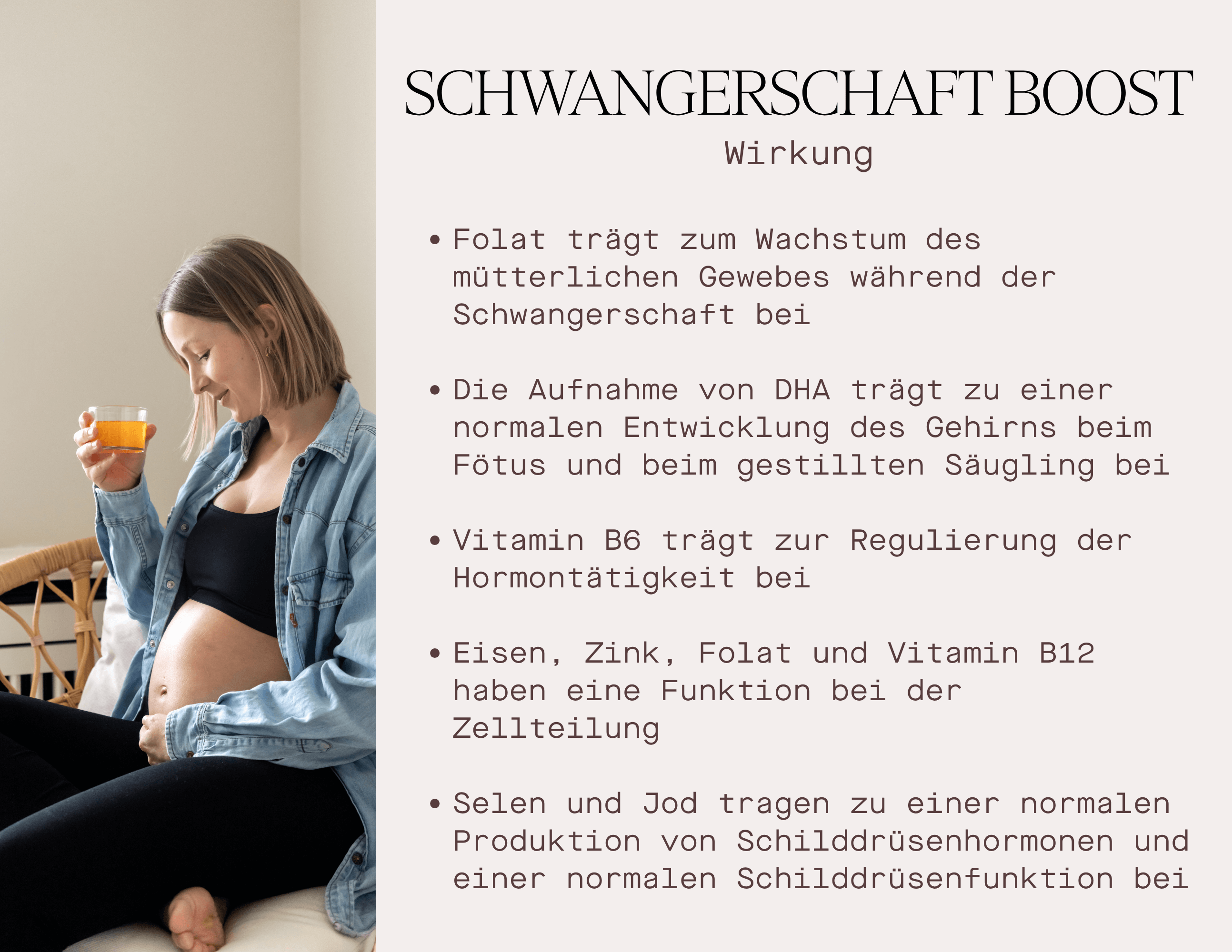 Schwangerschaft Boost Nahrungsergänzungsmittel - Unterstützung für Mutter und Kind, Mikronährstoffe, DHA, Folat, Vitamine, Nahrungsergänzungsmittel Schwangerschaft