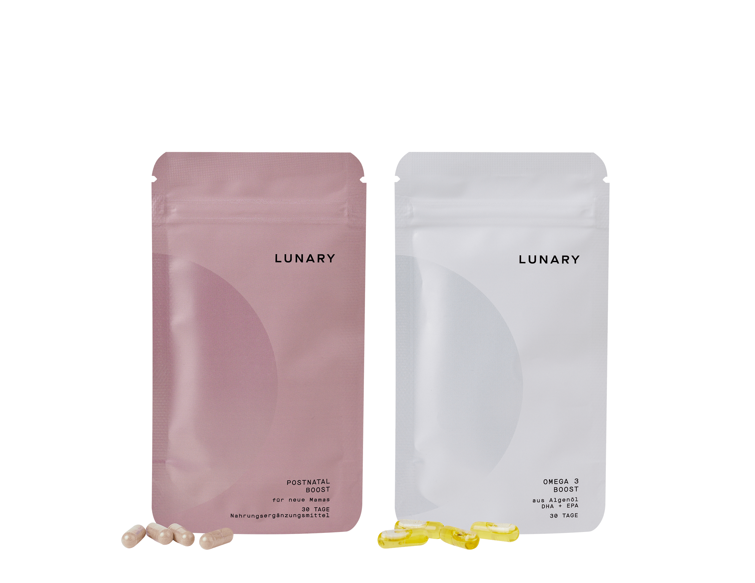 LUNARY Postnatal Boost und Omega 3 Boost Nahrungsergänzungsmittel für stillende Mütter, Stillzeit Vitamine