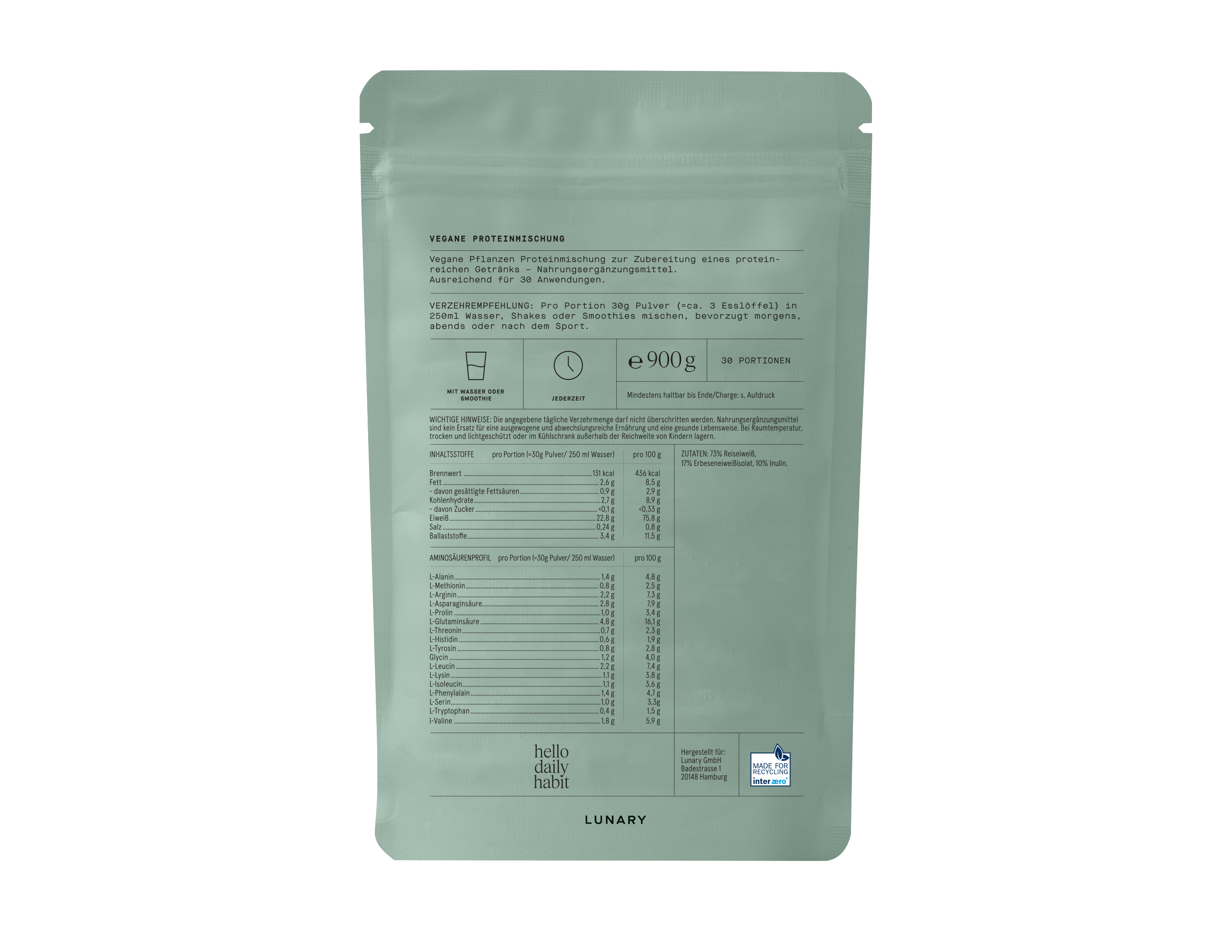 Veganes Proteinpulver - Nahrungsergänzungsmittel