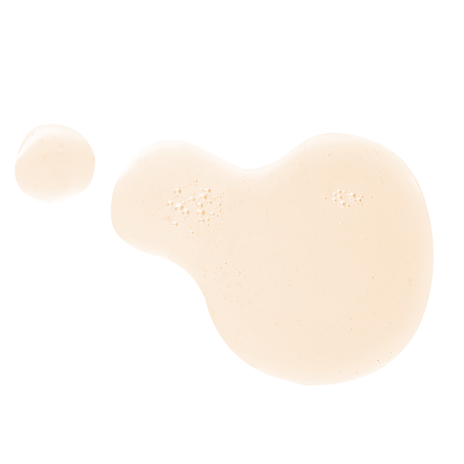 Helle, cremefarbene Öltropfen, die die Textur des Omega-3-Nahrungsergänzungsmittels zeigen.