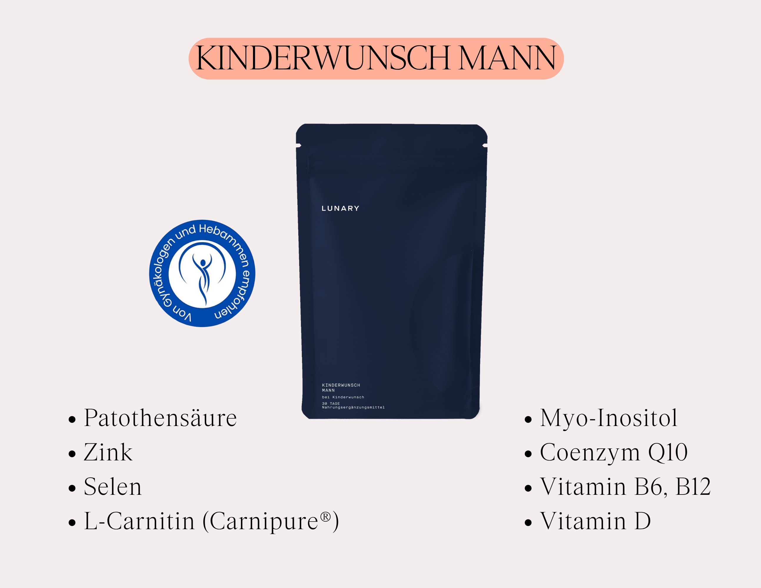 Kinderwunsch Mann - Nahrungsergänzungsmittel