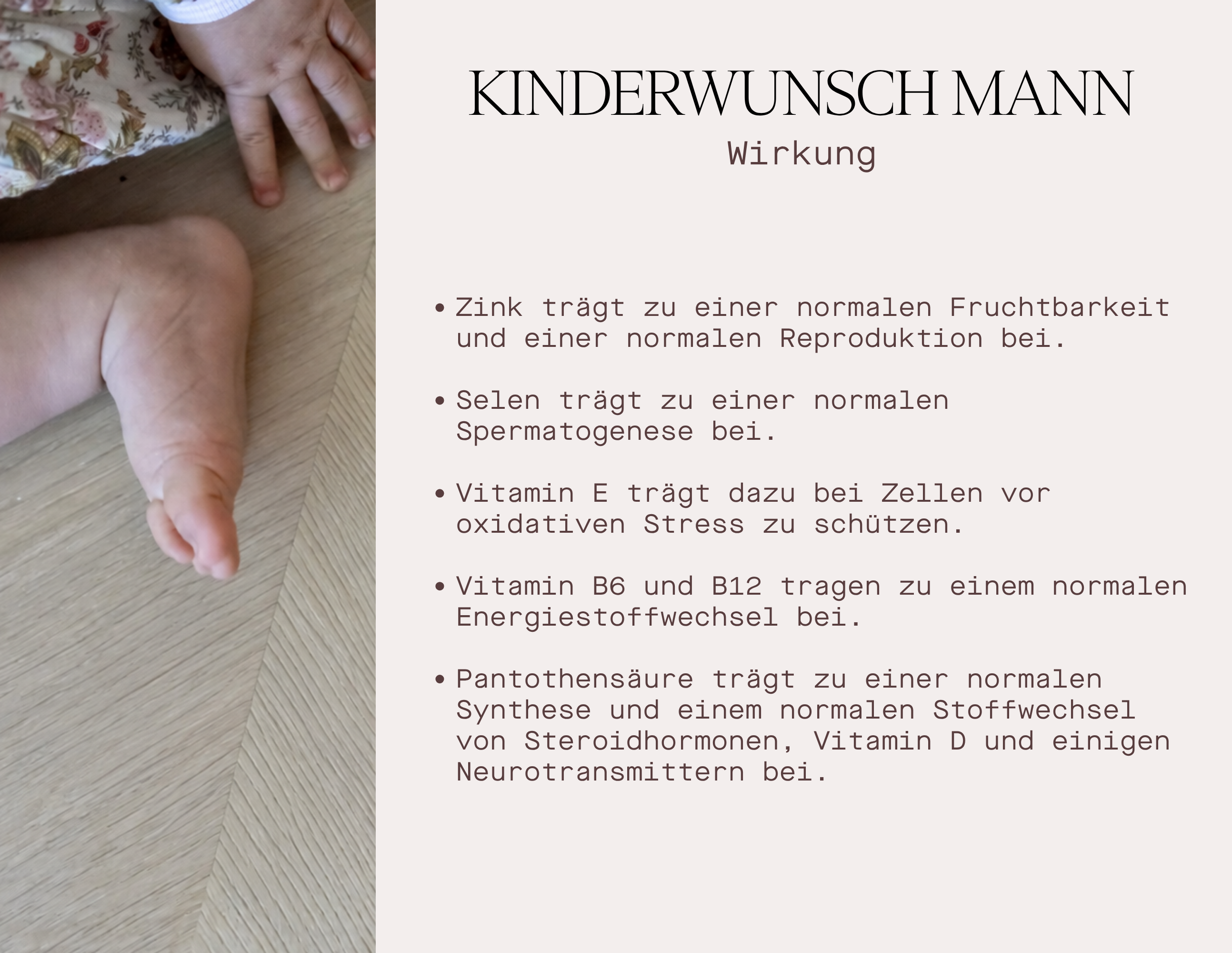 Kinderwunsch Mann - Nahrungsergänzungsmittel