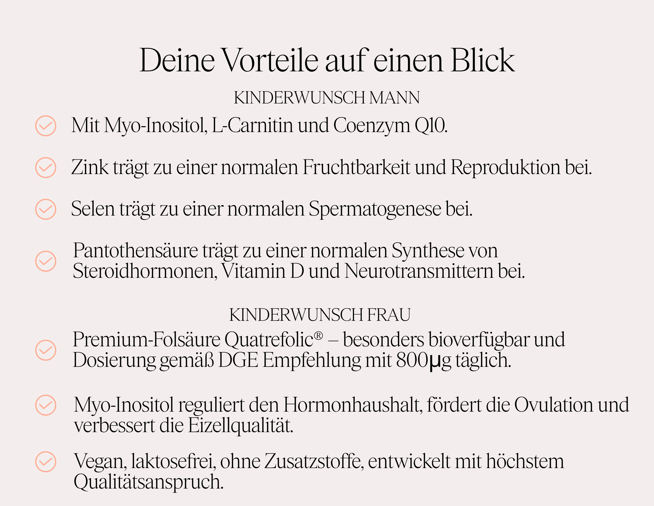 Kinderwunsch Mann & Frau - Nahrungsergänzungsmittel