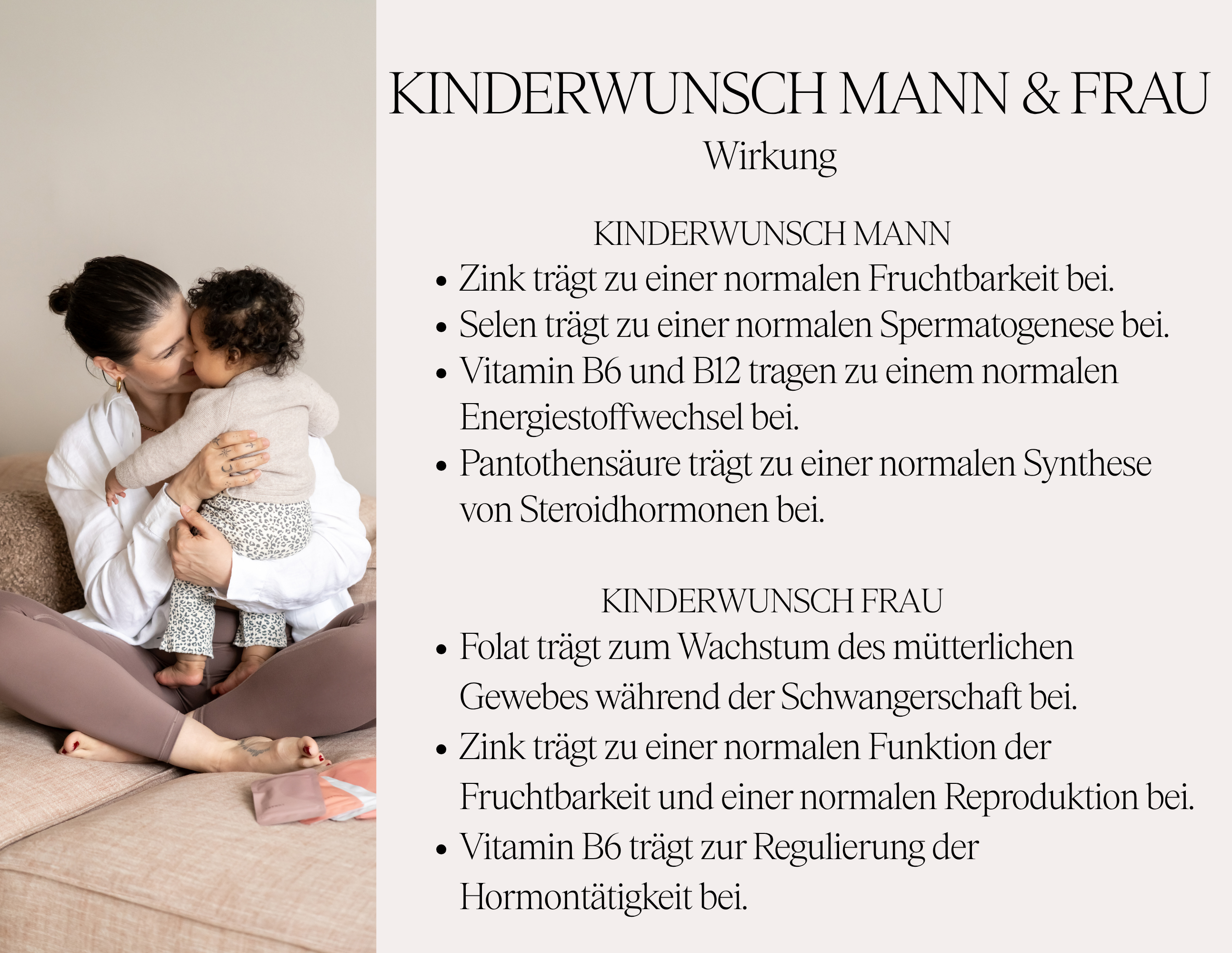 Kinderwunsch Mann & Frau - Nahrungsergänzungsmittel