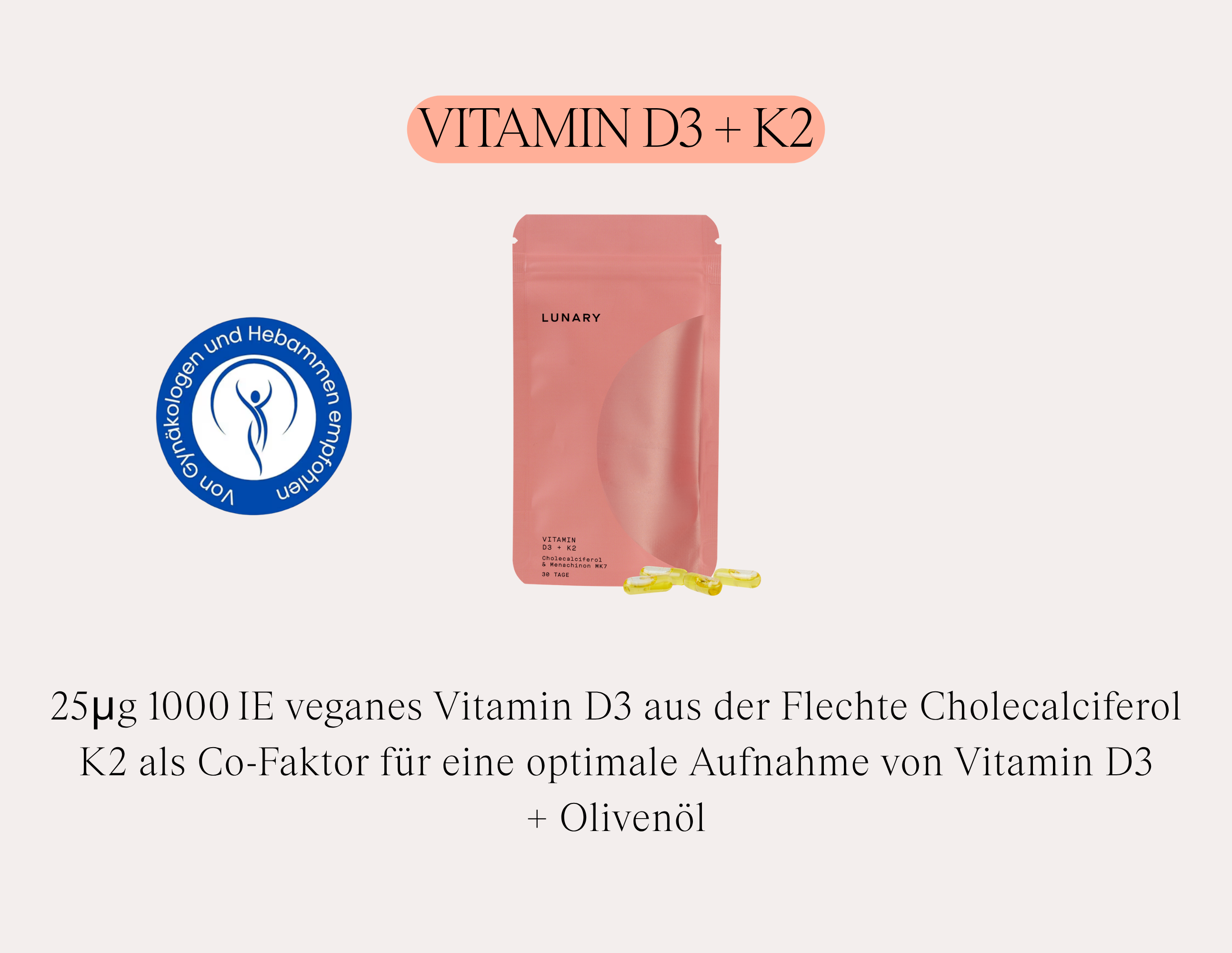 Vitamin D3+K2 MK7 - Nahrungsergänzungsmittel