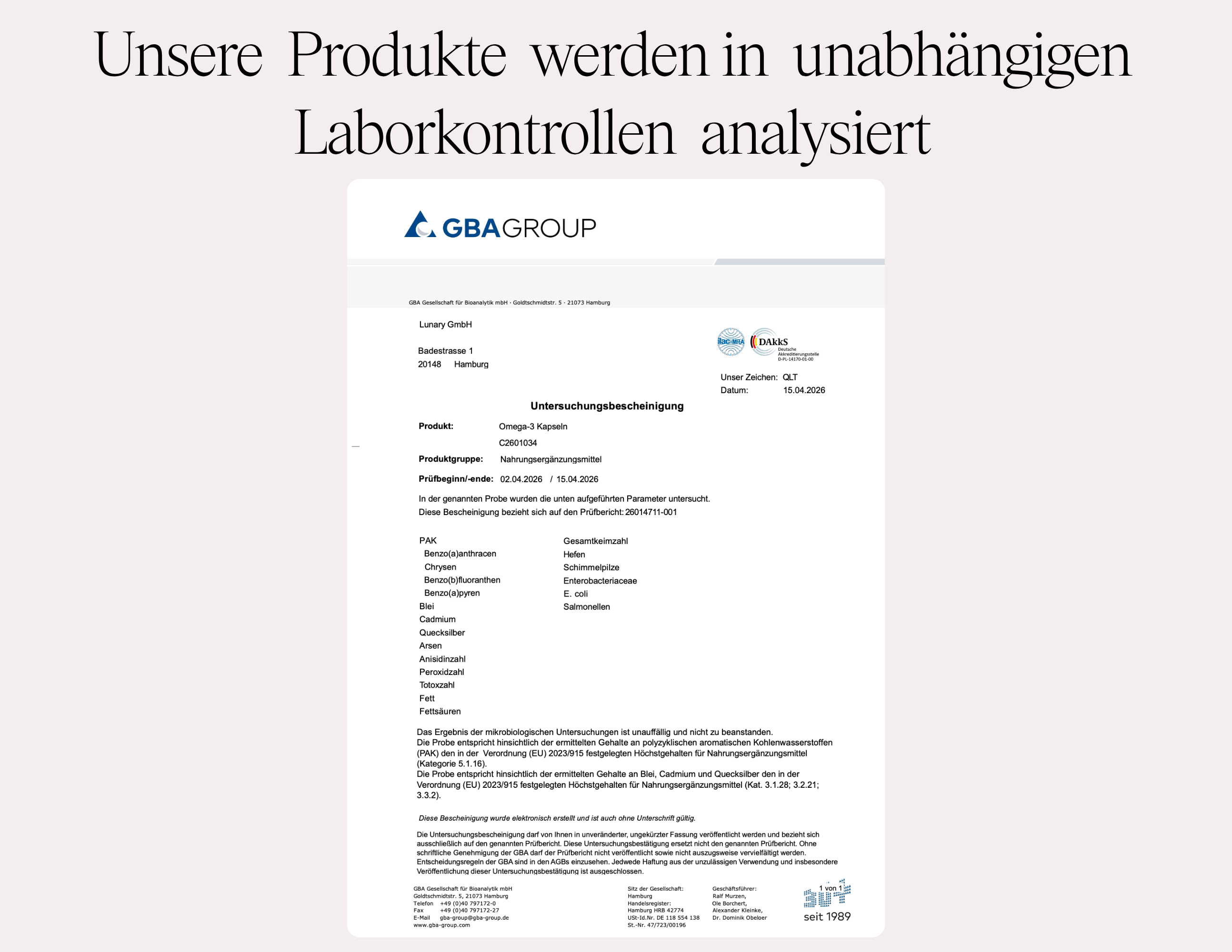 Omega 3 DHA+EPA - Nahrungsergänzungsmittel